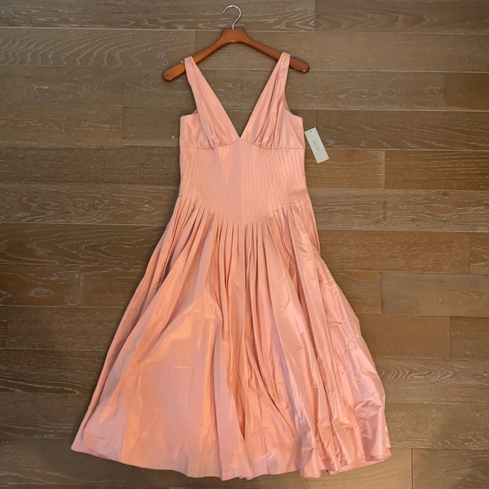 NWT Rickie Freeman Silk Corset Maxi Dress